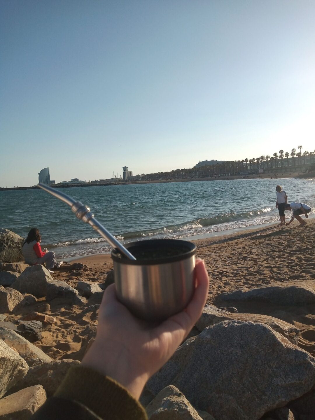 Mate en la playa de Barcelona