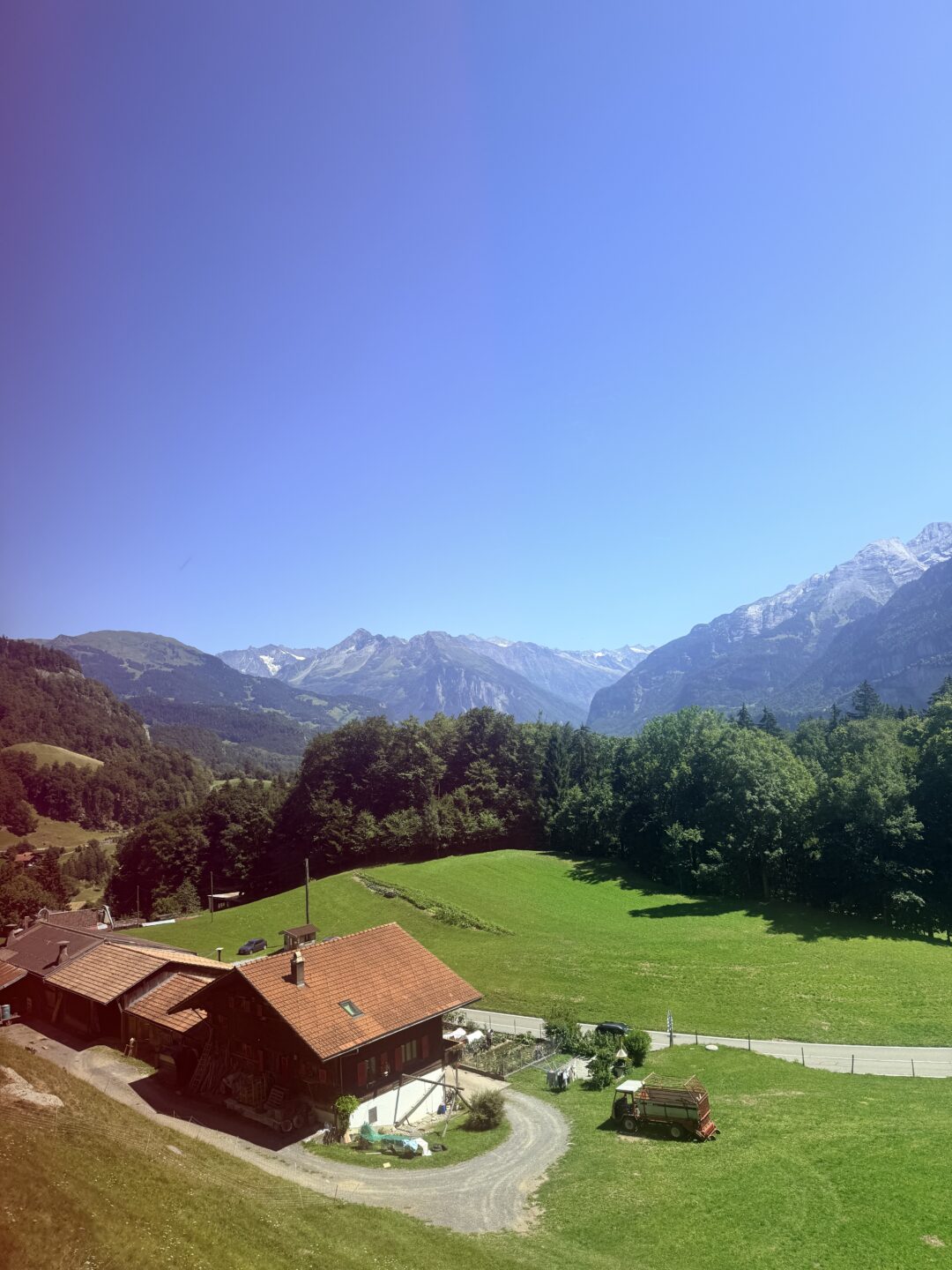 Mountains view in Swiss village
