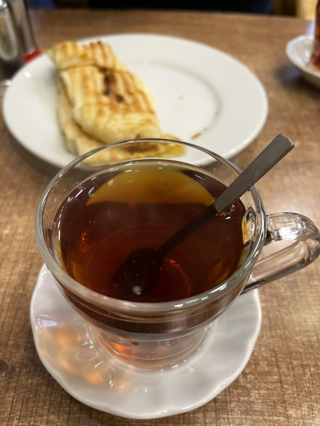 Turkish tea and pide