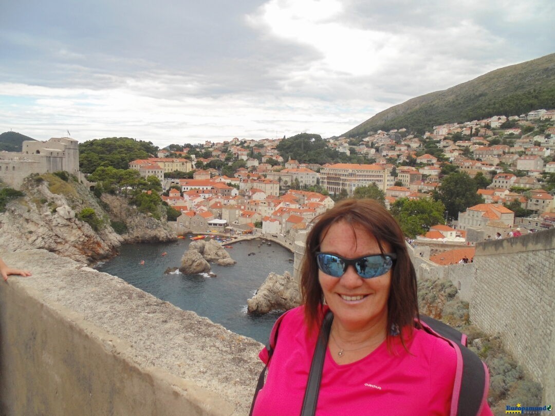 Silvia en las murallas de Dubrovnik