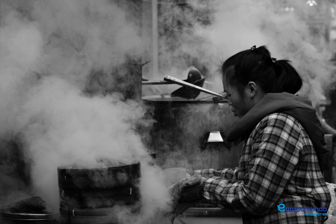 Cocinando en las calles de Shangai