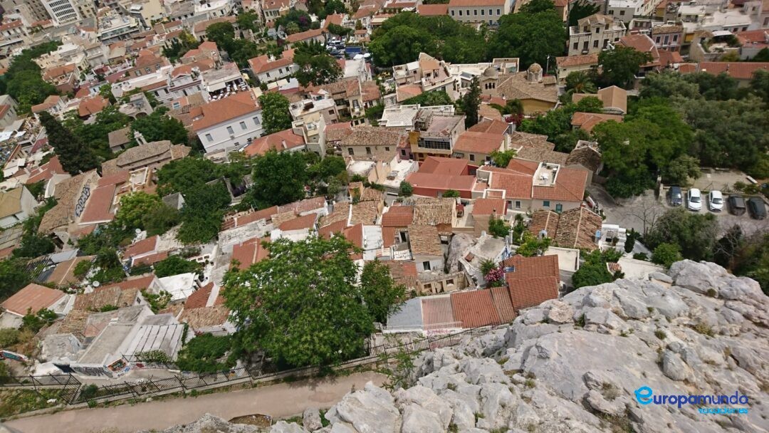 Anafiotika desde el balcón de la Acrópolis