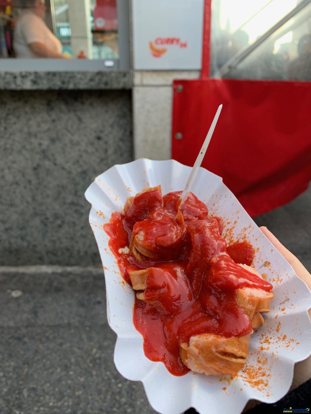 Currywurst in a local street comercial