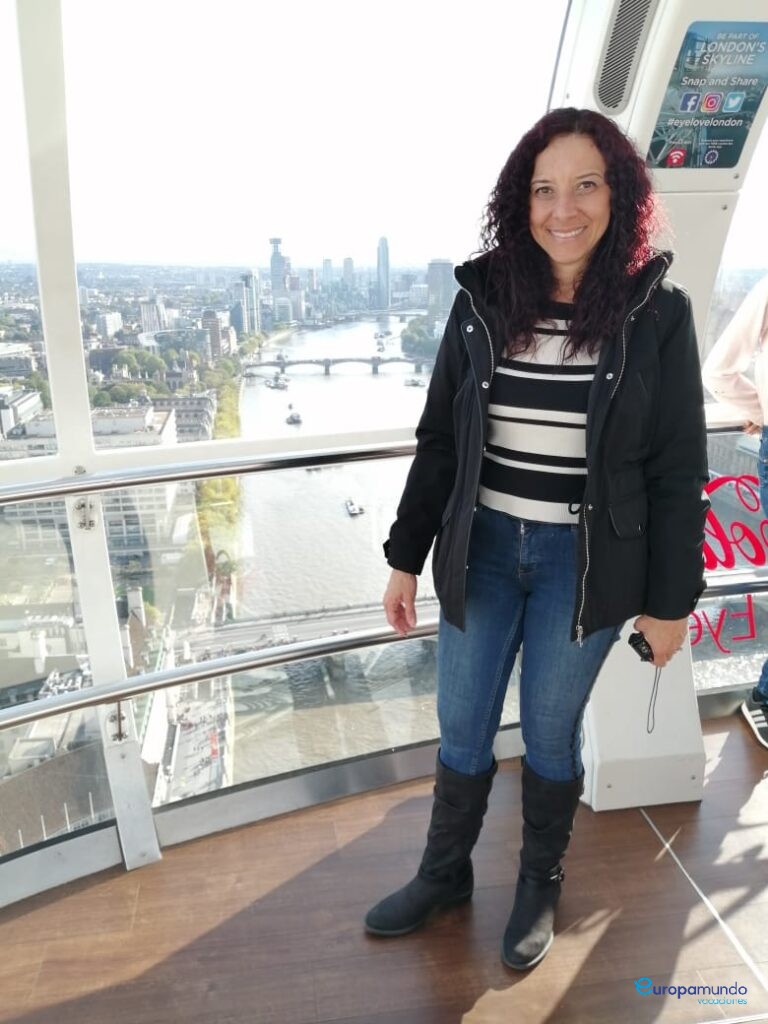 Disfrutando del paisaje desde el London Eye!!!!
