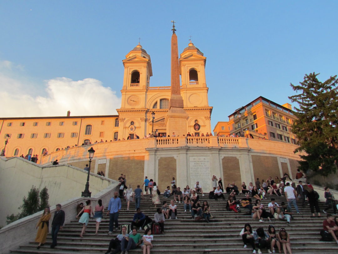 La Plaza España y sus escalinatas.